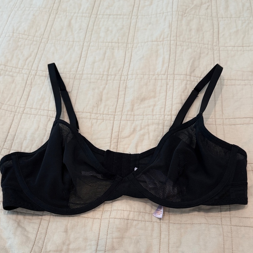 Savage x Fenty Sheer Mesh Underwire Bra in Black 38c